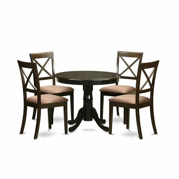 East West Furniture 5 Piece Small Kitchen Table and Chairs Set-Kitchen Table and 4 Chairs HLBO5-CAP-C
